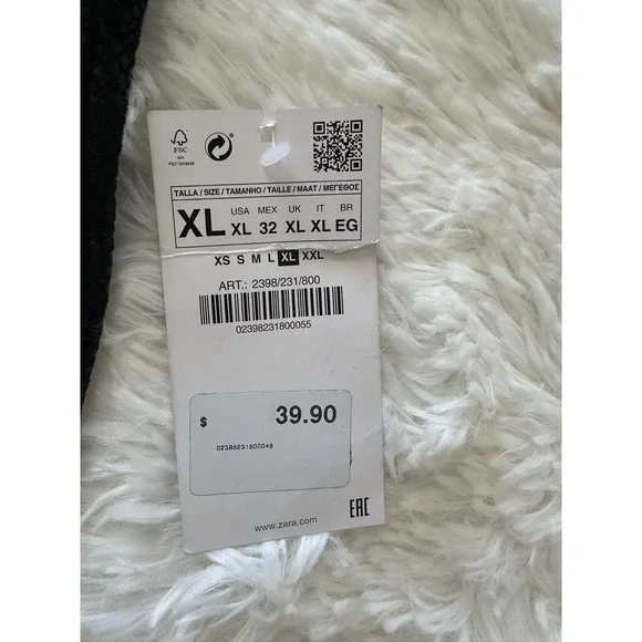 Zara Basic Women's Size XL Black Snake Print Zip Up Hem Legging Pant - Picture 6 of 13